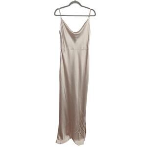 Jenny Yoo Satin Maxi Dress in Prosecco